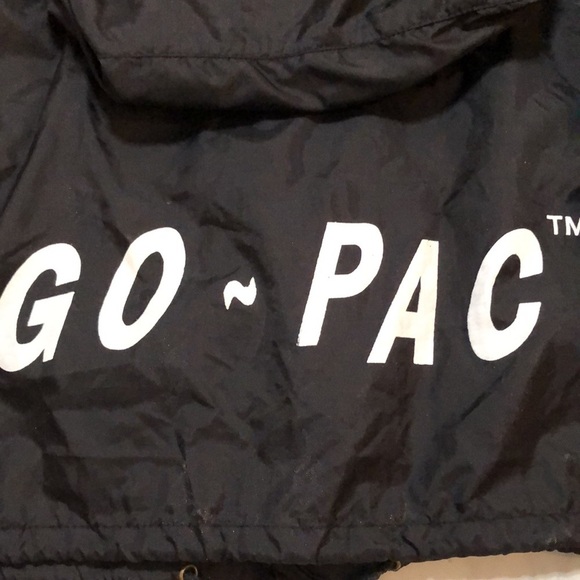 GO PAC black rain jacket/ windbreaker / backpack!  EUC! - Picture 8 of 12